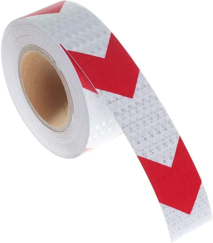 Red And White Reflective Arrow Warning Safety Adhesive Tape