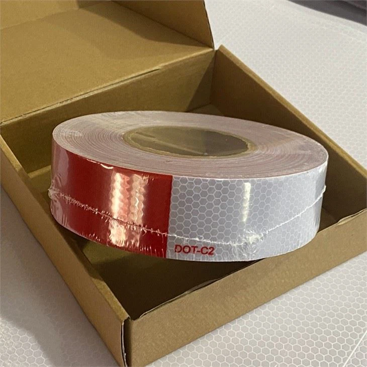 Coch Gwyn DOT C2 Tâp Myfyriol