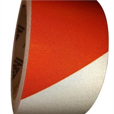 Tâp Rhybudd Perygl Myfyriol Oren/Gwyn