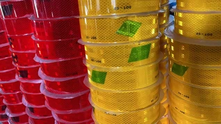 Tâp Myfyriol Melyn Acrylig ECE 104R ar gyfer Cerbydau