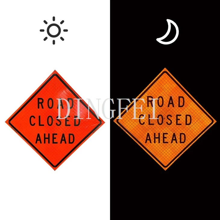 Traffic Control Equipment Sign Road Closed Ahead